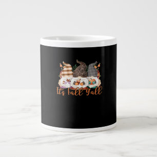 It’s Fall Y’all Gnomes Plaid Leopard Autumn Style Large Coffee Mug