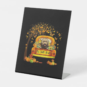 It’s Fall Y’all Goldendoodle Thanksgiving Pumpkin Pedestal Sign
