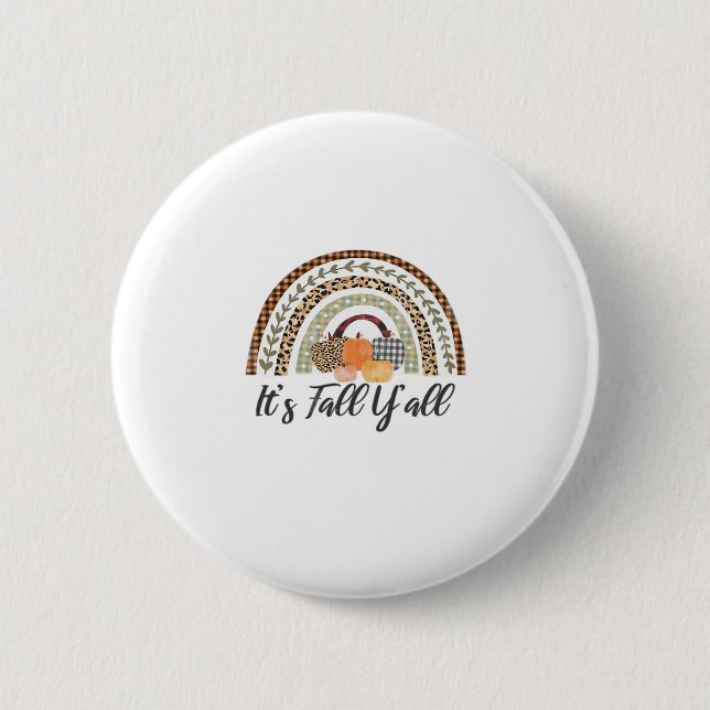 It’s Fall Y’all Graphic Style 6 Cm Round Badge (Front)