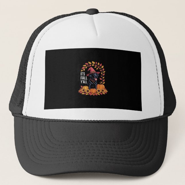 It’s Fall Y’all Halloween Autumn Funny Quote Trucker Hat (Front)