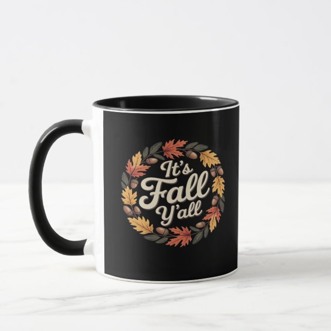 It’s Fall Y’all Halloween Bats Pumpkin Fall Hallow Mug (Left)