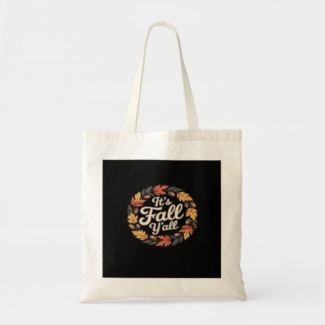 It’s Fall Y’all Halloween Bats Pumpkin Fall Hallow Tote Bag (Front)