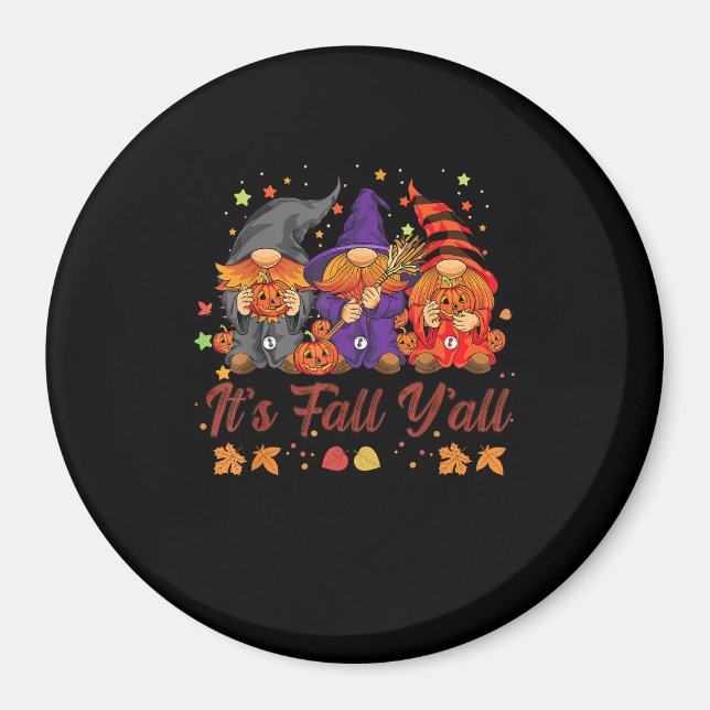 It’s Fall Y’all Halloween Gnomes Pumpkin Autumn Fa Magnet (Front)