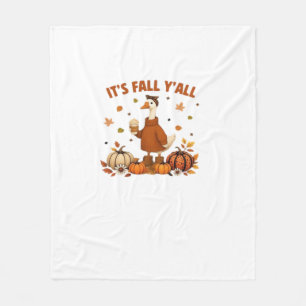 It’s Fall Y’all, Halloween Goose, Silly Goose, Aut Fleece Blanket