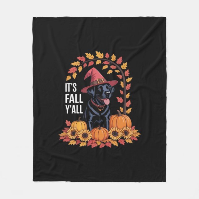 It’s Fall Y’all Halloween Thanksgiving Funny Quote Fleece Blanket (Front)