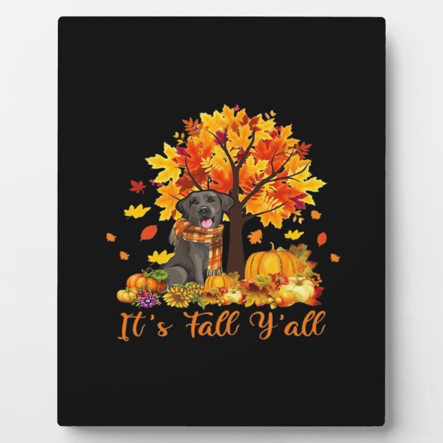 It’s Fall Y’all Halloween Thanksgiving Retro Graph Plaque (Front)
