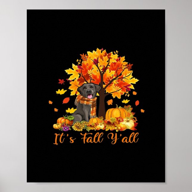 It’s Fall Y’all Halloween Thanksgiving Retro Graph Poster (Front)