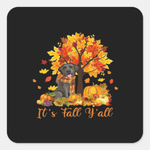 It’s Fall Y’all Halloween Thanksgiving Retro Graph Square Sticker