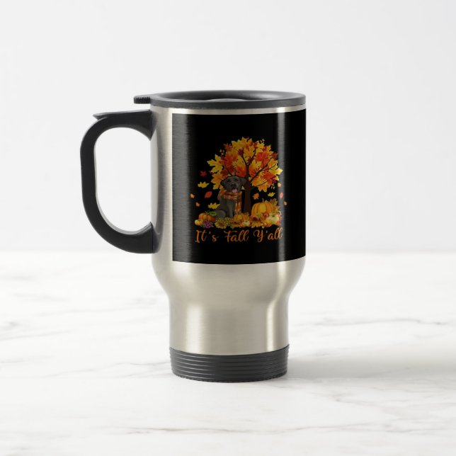 It’s Fall Y’all Halloween Thanksgiving Retro Graph Travel Mug (Left)