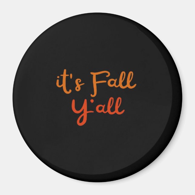 It’s Fall Y’all Happy Fall Y’all Retro Style Magnet (Front)