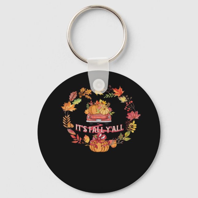 It’s Fall Y’all Harvest Road Key Ring (Front)