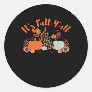 It’s Fall Y’all Hello Fall Happy Autumn Thanksgivi Classic Round Sticker