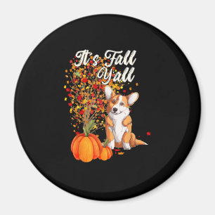 It’s Fall Y’all Leaf Tree Hello Autumn Vintage Magnet