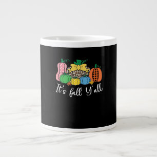 It’s Fall Y’all Leopard Pattern Pumpkin Style Large Coffee Mug