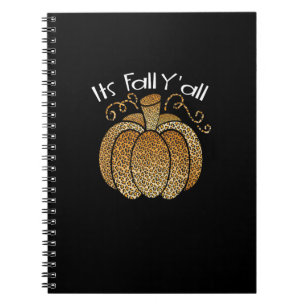 It’s Fall Y’all Leopard Print Pumpkin Rustic Happy Notebook