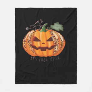 It’s Fall Y’all Leopard Pumpkin Happy Halloween Ne Fleece Blanket
