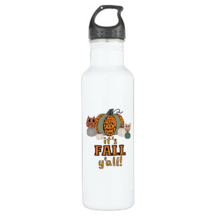 It’s Fall Y’all, Leopard Pumpkins And Owls 710 Ml Water Bottle