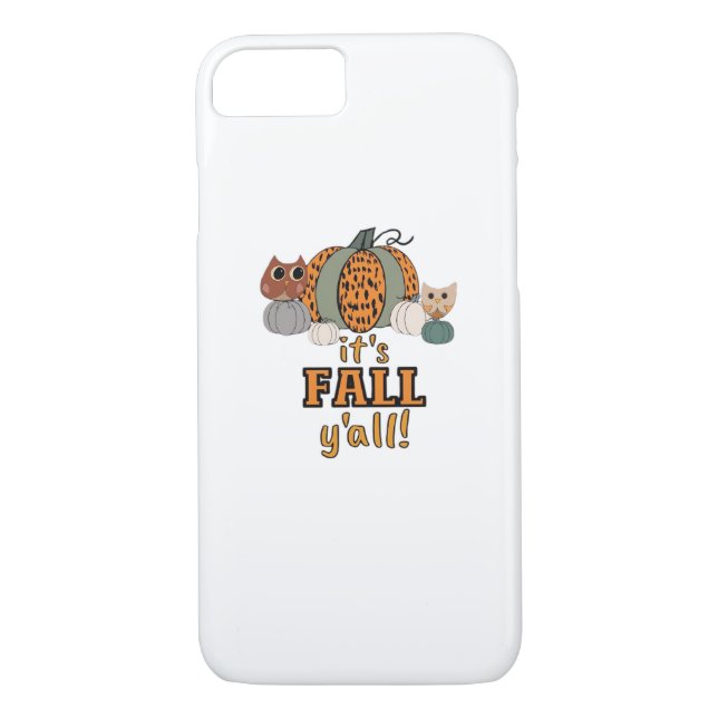 It’s Fall Y’all, Leopard Pumpkins And Owls Case-Mate iPhone Case (Back)