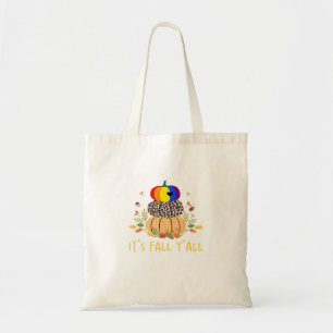 It’s Fall Y’all LGBTQ Pride Pumpkin Creative Casua Tote Bag