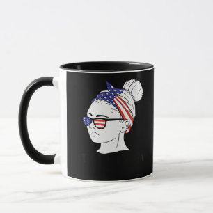 It’s Fall Y’all Messy Bun USA Flag Style Mug