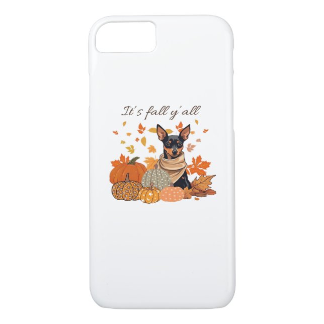 It’s Fall Y’all - Miniature Pinscher With Pumpkins Case-Mate iPhone Case (Back)