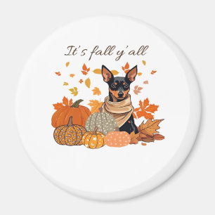 It’s Fall Y’all - Miniature Pinscher With Pumpkins Magnet