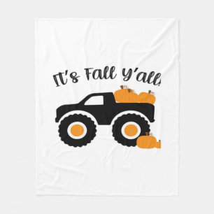 It’s Fall Y’all Monster With Pumpkins Graphic Desi Fleece Blanket