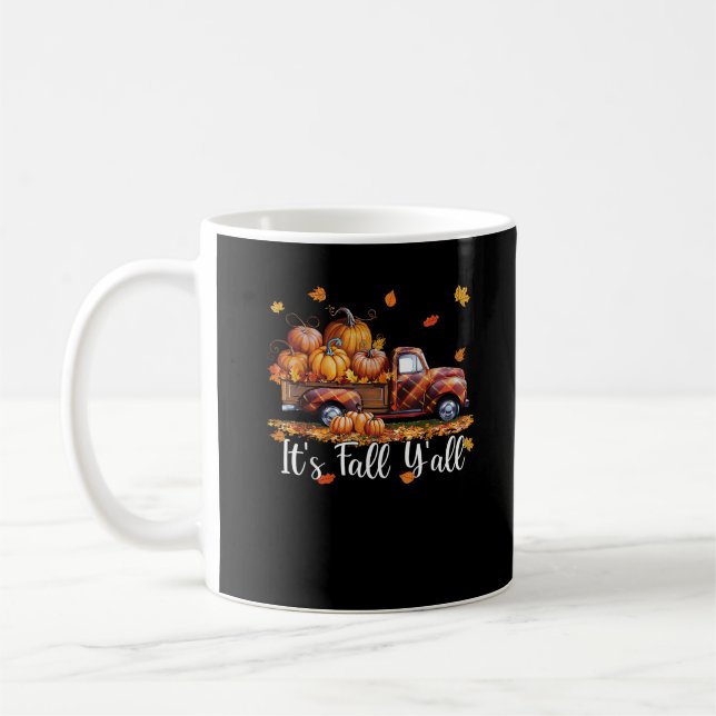 It’s Fall Y’all Pumpkin Autumn Tree Hello Fall Min Coffee Mug (Left)
