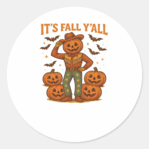 It’s Fall Y’all Pumpkin Classic Round Sticker
