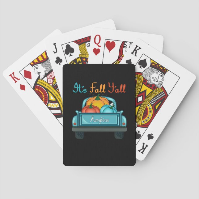It’s Fall Y’all Pumpkin Cool Unique Playing Cards (Back)