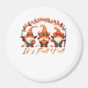 It’s Fall Y’all Pumpkin Gnome Autumn Tree Funny Fa Magnet