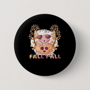 It’s Fall Y’all Pumpkin Halloween Cat Autumn 6 Cm Round Badge