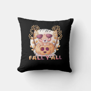It’s Fall Y’all Pumpkin Halloween Cat Autumn Cushion
