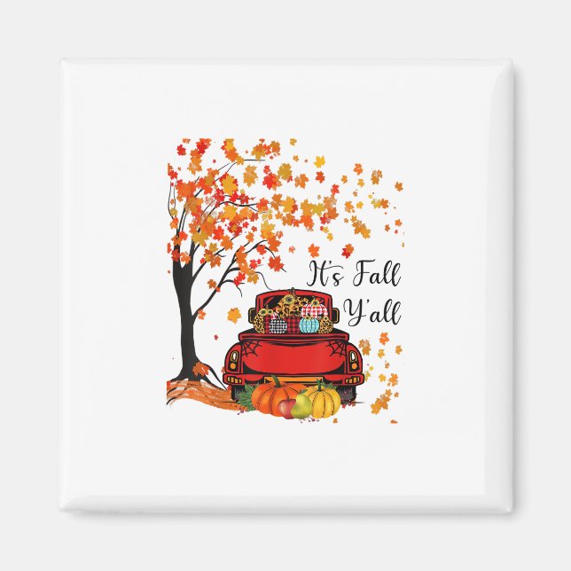 It’s Fall Y’all Pumpkin Leopard Fall Season Autumn Magnet (Front)