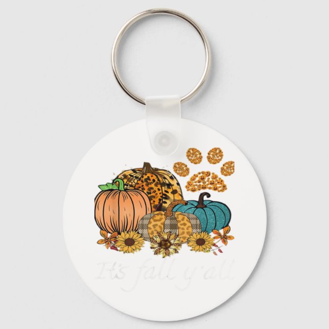 It’s Fall Y’all Pumpkin Minimal Clean Key Ring (Front)