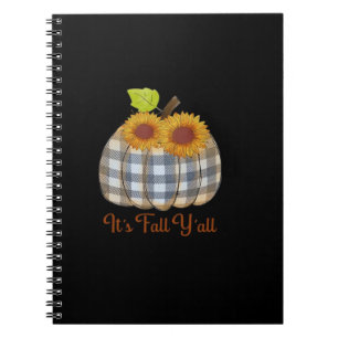 It’s Fall Y’all Pumpkin Plaid Design Halloween Fun Notebook