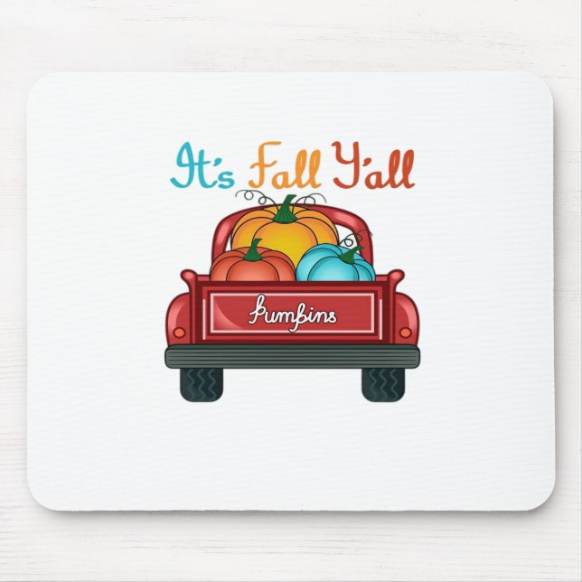 It’s Fall Y’all Pumpkin Red Mouse Pad (Front)