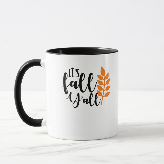 It’s Fall Y’all, Pumpkin Spice, Autumn Leaves, Hal Mug (Left)