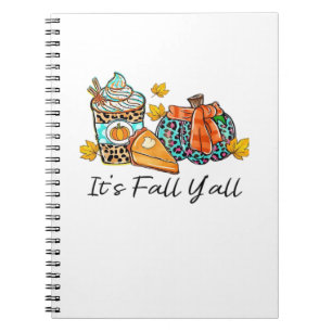 It’s Fall Y’all Pumpkin Spice Leopard Pumpkin Pie  Notebook