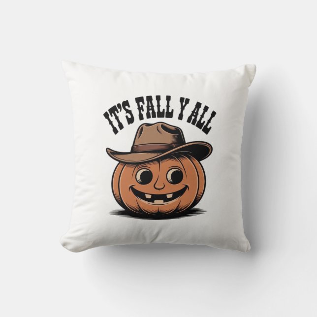 It’s Fall Y’all Pumpkin Trendy Graphic Cushion (Front)