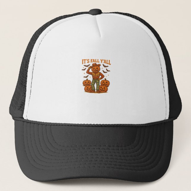 It’s Fall Y’all Pumpkin Trucker Hat (Front)