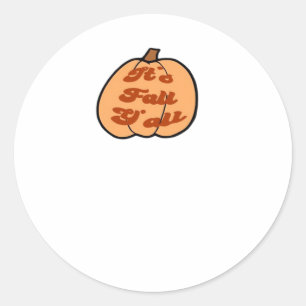 It’s Fall Y’all Pumpkin Vintage Cool Classic Round Sticker