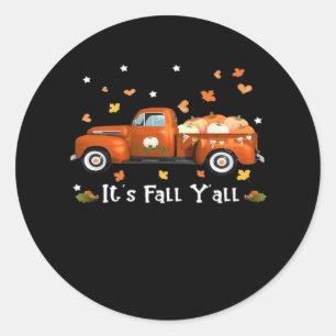 It’s Fall Y’all Pumpkins Autumn Fall Minimal Clean Classic Round Sticker