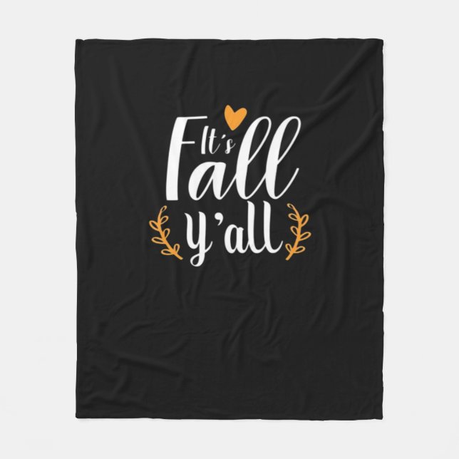 It’s Fall Y’all Pumpkins Fleece Blanket (Front)