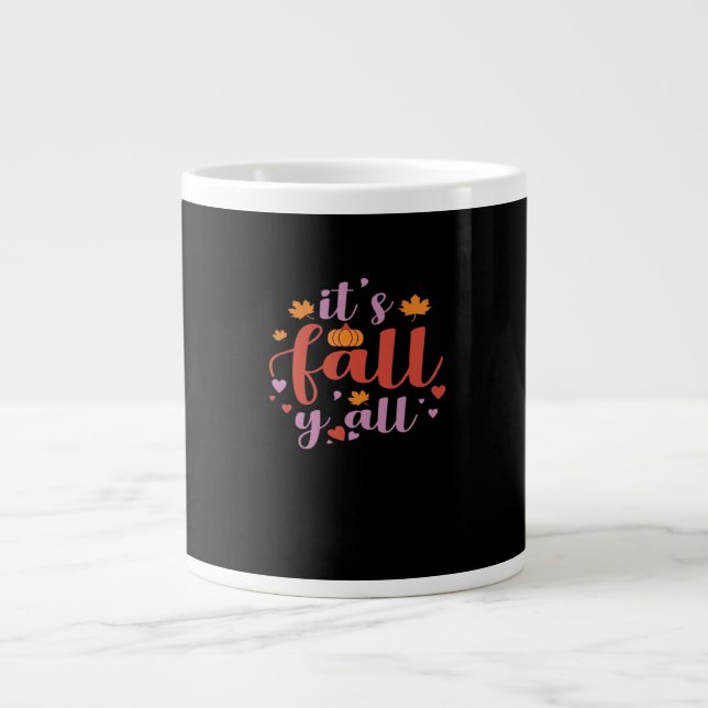 It’s Fall Y’all Retro Classic Large Coffee Mug (Front)