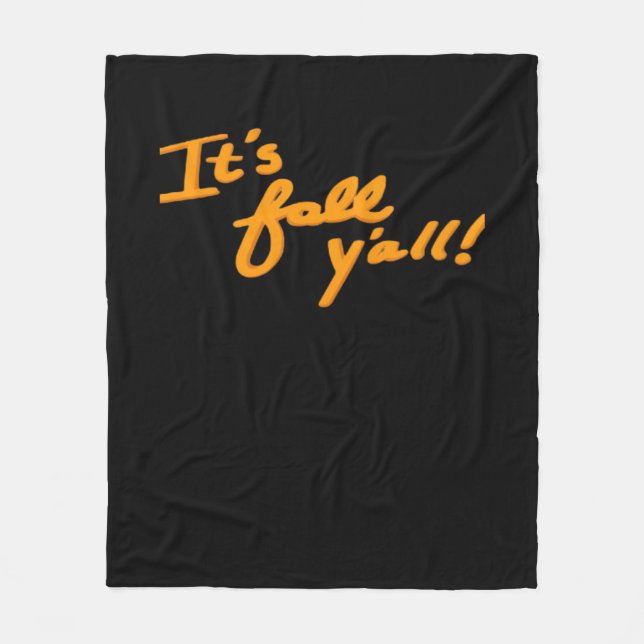 It’s Fall Y’all Simple Aesthetic Style Fleece Blanket (Front)