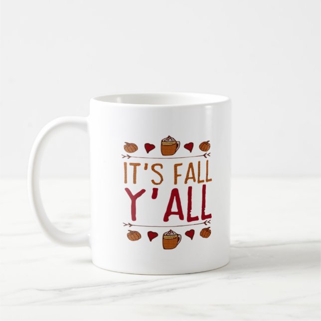 It’s Fall Y’all Sweater Thanksgiving Day Coffee Mug (Left)