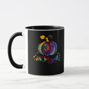 It’s Fall Y’all Tie Dye Leopard Print Pumpkin Hall Mug