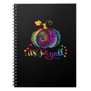 It’s Fall Y’all Tie Dye Leopard Print Pumpkin Hall Notebook