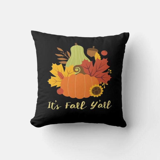 It’s Fall Y’all Trendy Aesthetic Style Cushion (Front)